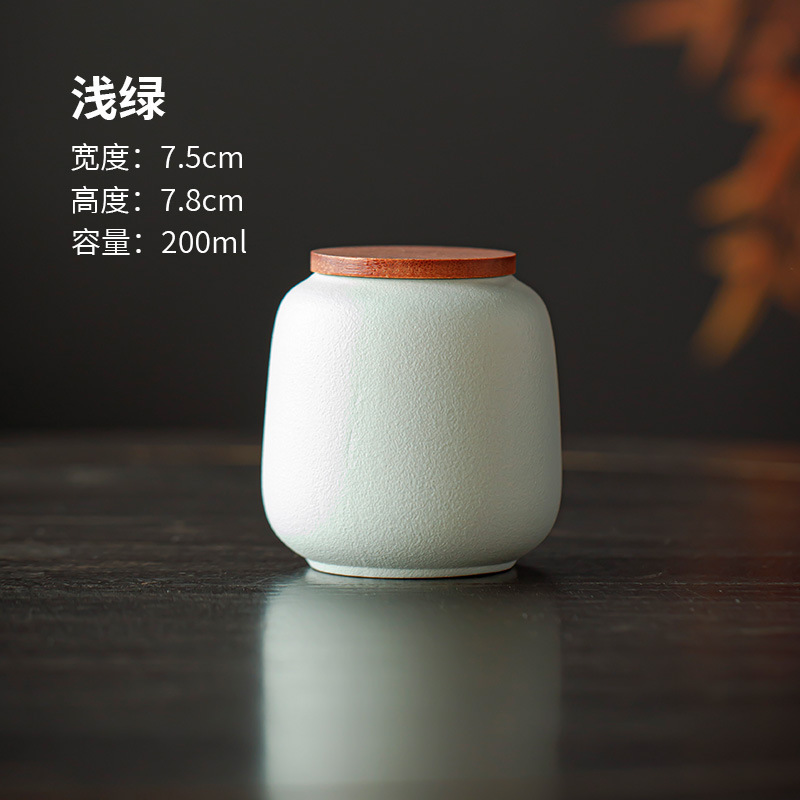 茶缶木製蓋セラミック密封缶小さなプーアル赤緑茶包装ギフト用カスタムロゴ龍井ポータブル|undefined