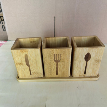 Organizador de Cubiertos de Bambú Multifuncional para Cocina image 12
