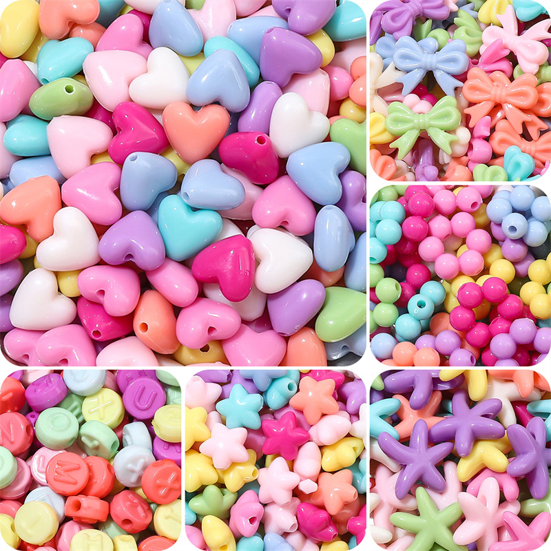 Acrylic beads heart-shaped