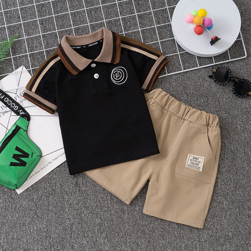 Klassisches Polo- und Shorts-Set für Babyjungen, weiche Baumwoll-Spielkleidung für Kleinkinder und Babys von 0-5 Jahren_voghion.com