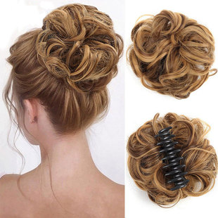 Wig Hair Ring European and American Headwear Amazon Bud Ball Head Simulation Hair Messy Fluffy High Temperature Silk Grab Hair Ring