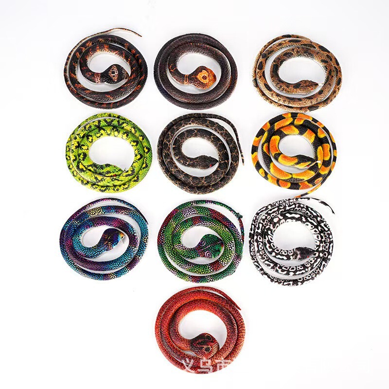 New parody fake snake children's simulation animal toys rubber soft snake model toys wholesale trick simulation snake
