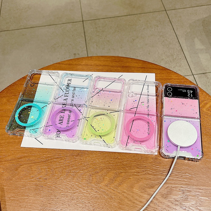 Candy Farbe Glitzer Handyhülle Mit Magnet Für Samsung Z Flip_voghion.com