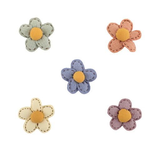 Japanese and Korean style chiffon five-petal flower brooch cartoon animal jewelry accessories diy pendant cute bag jewelry accessories