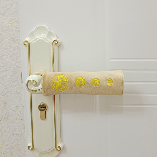 Velvet door handle gloves anti-theft door entry door handle protective cover LOGO printed door pull gloves anti-freeze