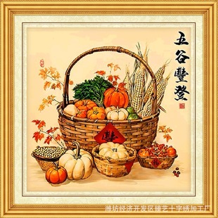 Cross-stitch grain abundance precision printing embroidery landscape flower cross-stitch foreign trade cross-border cross-stitch wholesale