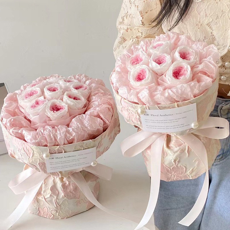 Pastel floristería material de papel de embalaje papel de forro plisado base de flores papel de embalaje ramo Papel de pera perla