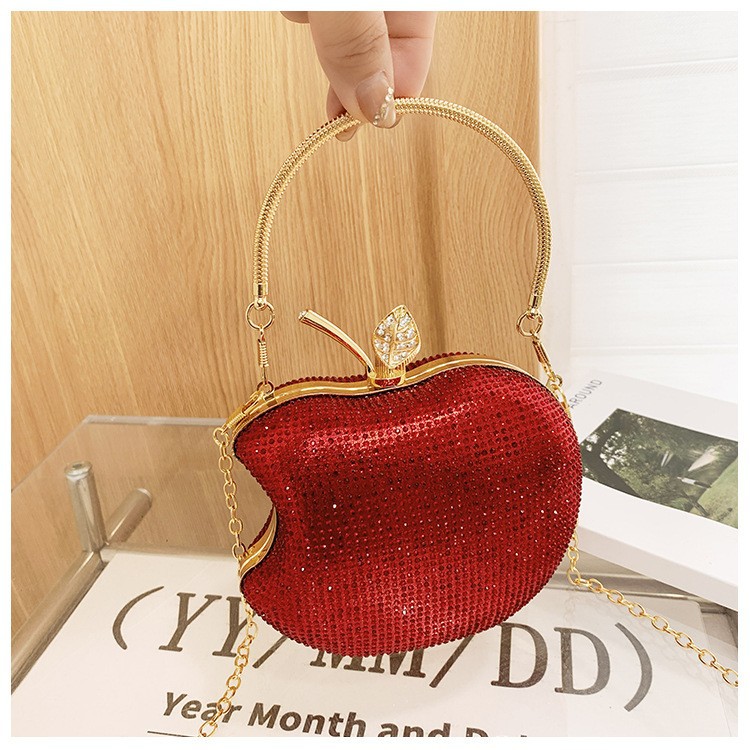 Bolsa de cena de dama de explosión transfronteriza bolsa de moda de manzana bolsa de mano de comercio exterior de lujo ligera cadena de diamantes acrílico bolsa de cena