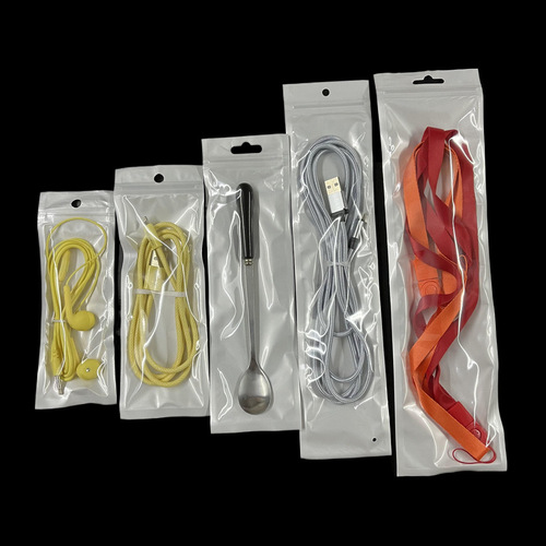 White jewelry bag yin and yang pearlescent film plastic translucent ziplock bag data cable mobile phone case sealed packaging bag