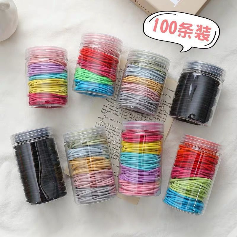 Candy Color Basic Rubber Band Women's Ins Mori Style Simple Internet Celebrity Hair Rope All-match Canned Colorful Hair Rope