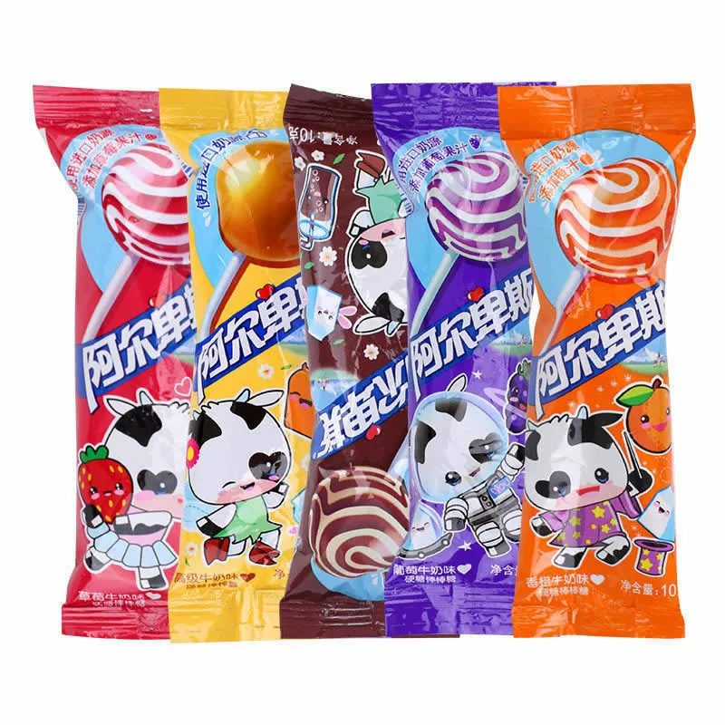 Альпийская леденцовая конфета Lollipop 240 г с вкусом оригинальной клубники и винограда молочно-фруктовая твердого карамельного типа повседневная закуска конфета на свадьбу