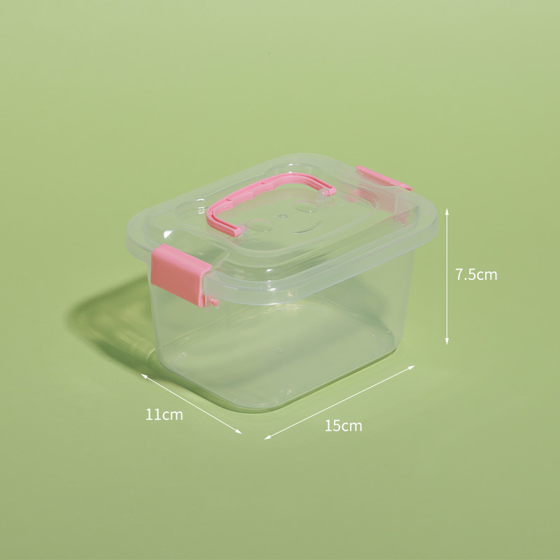 小型透明プラスチック手提げ収納ボックス積み木玩具雑品整理箱スナック収納ボックス部品箱|undefined