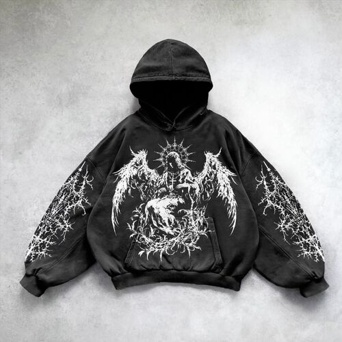 2024 Spring and Autumn Hot Sale Retro Skull Pattern 3D Print Hooded Sweatshirt for Men and Women Trendy Pullover Hoodie