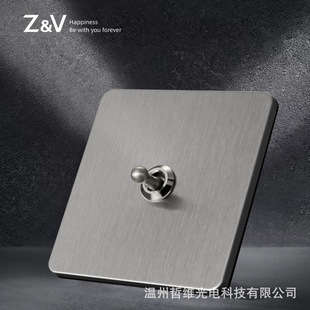 Retro Metal Lever Switch Socket Stainless Steel 304 Panel 86 Type Hotel Home Tooling Toggle Switch