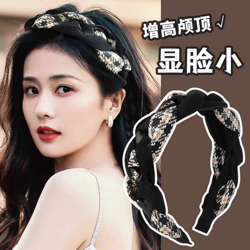 2025年新款夏季美拉德风高颅顶发箍女百搭头饰压发带洗脸居家发捆|undefined