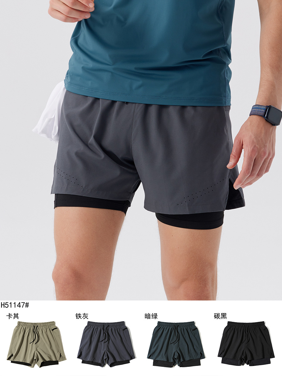 Pantalones cortos de secado rápido para hombres pantalones de maratón sueltos transpirables para revestimiento de pantalones de entrenamiento de fitness pantalones de tenis