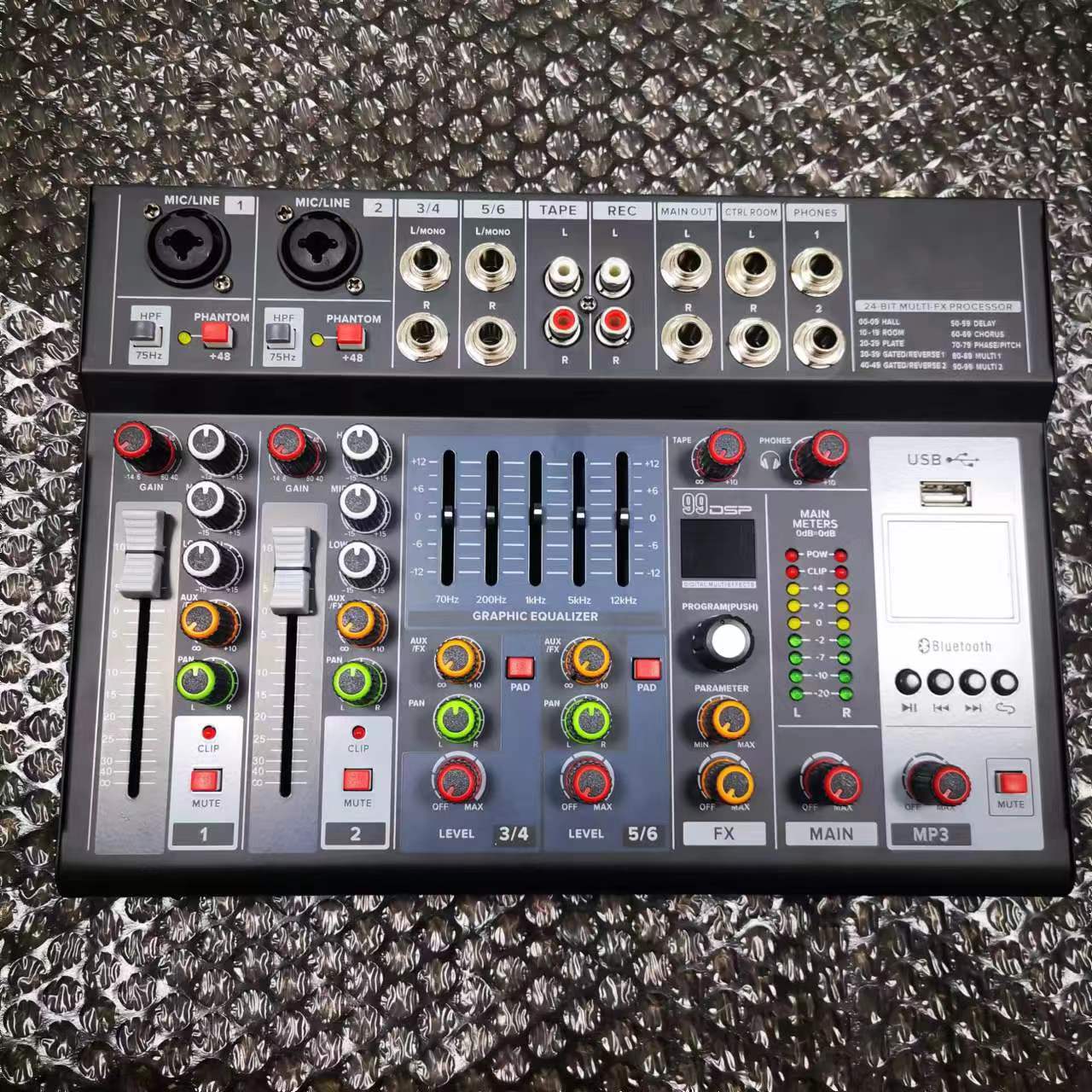 调音台6带均衡路舞台婚庆演出混响效果带蓝牙USB 网络直播手机k歌