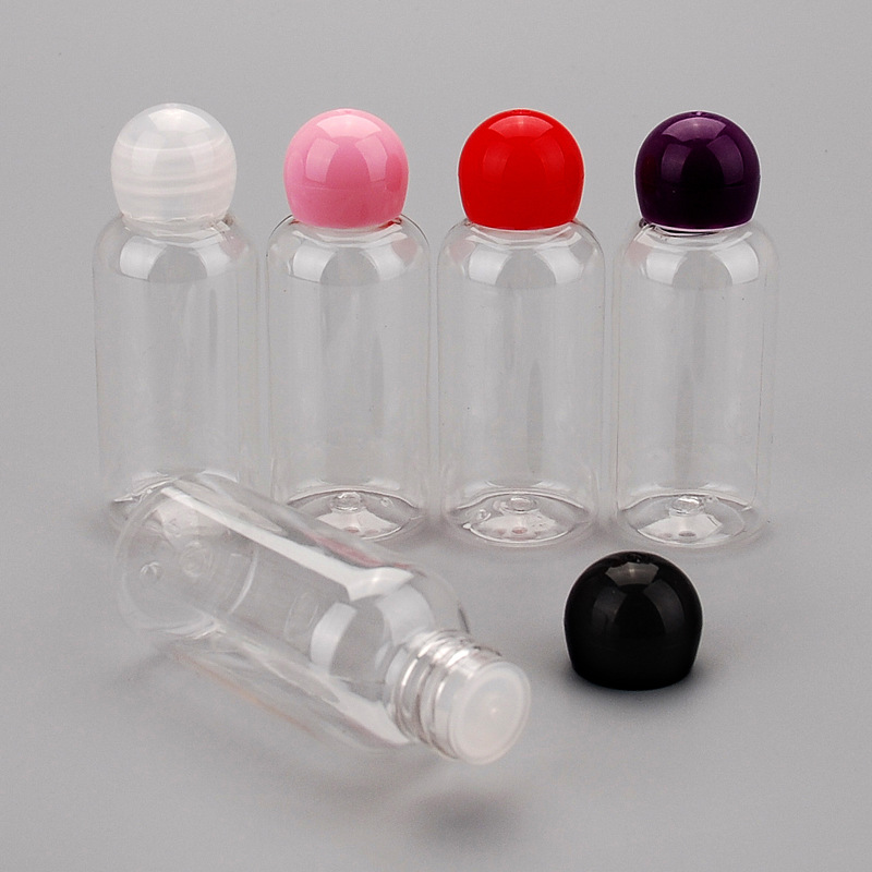 厂家直销40ml透明塑料蘑菇小样瓶 优质化妆水分装瓶