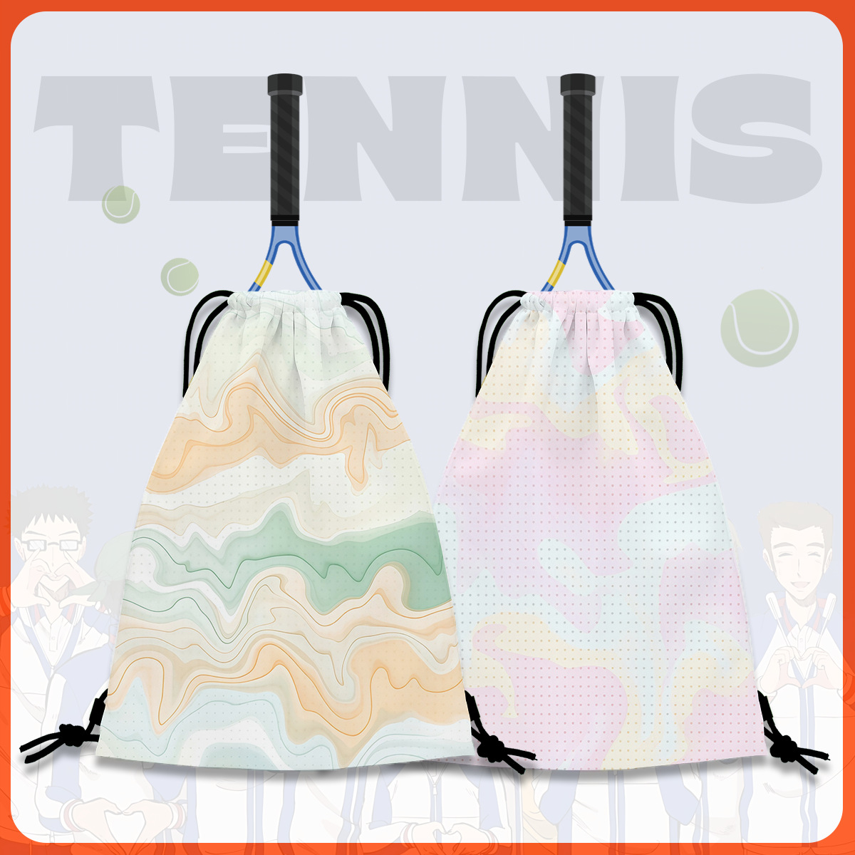 Gradient Tennis Bag New Dopamine Tennis Racket Storage Bag Trendy Fashion Student Large Capacity Sports Backpack
