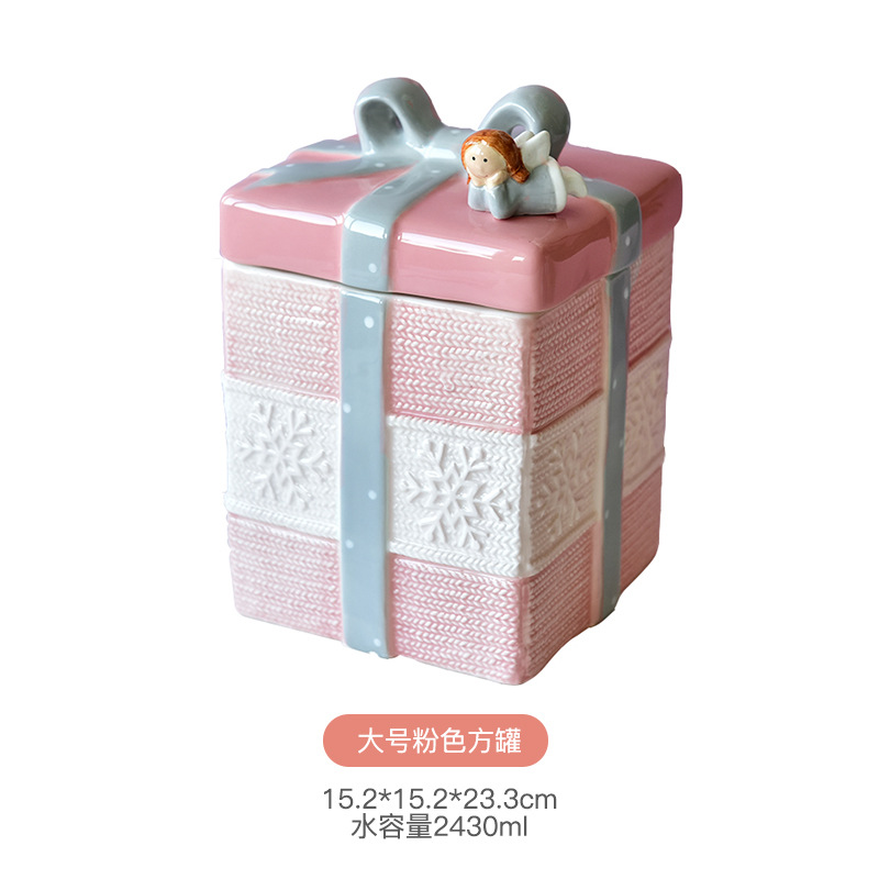 Tejido en relieve - Recipiente cuadrado rosa