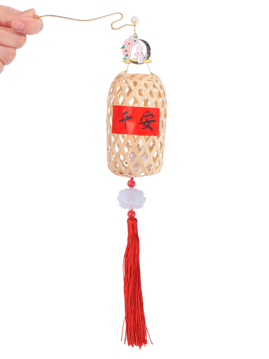 竹编小灯笼手工diy材料包儿童手提发光古风中式新年挂饰龙年装饰