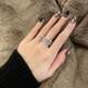 Shiny Geometric Ring Women's Fashionable Elegant Multi-layer Line Open Ring Instagram Style Internet Popular Finger Ring Fashion