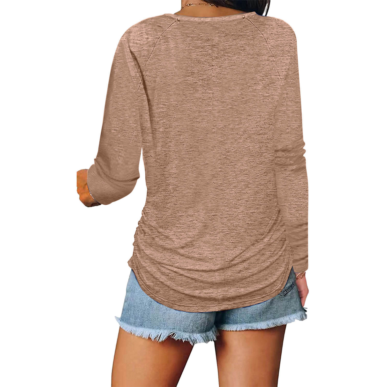 Women's T-shirt Long Sleeve T-shirts Fashion Solid Color display picture 10