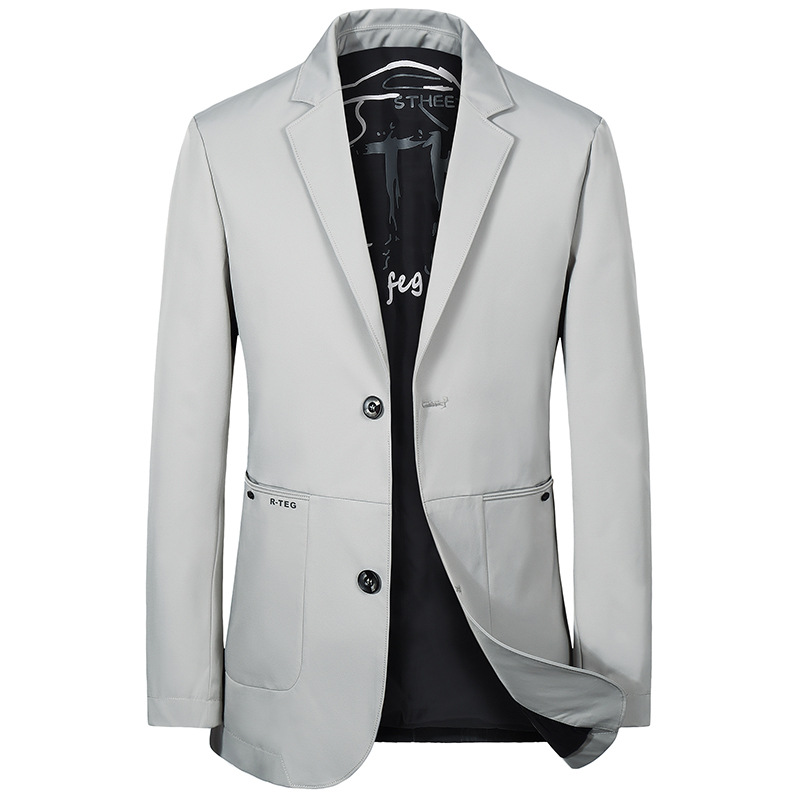 2021年新款西装春秋季男装青年男士韩版修身纯色品质西服|ru