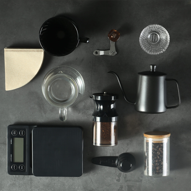 Travel Drip Coffee Set Outdoor Portable Camping V60 Equipment Household Entry Level Manual Coffee Grinder Complete Set 