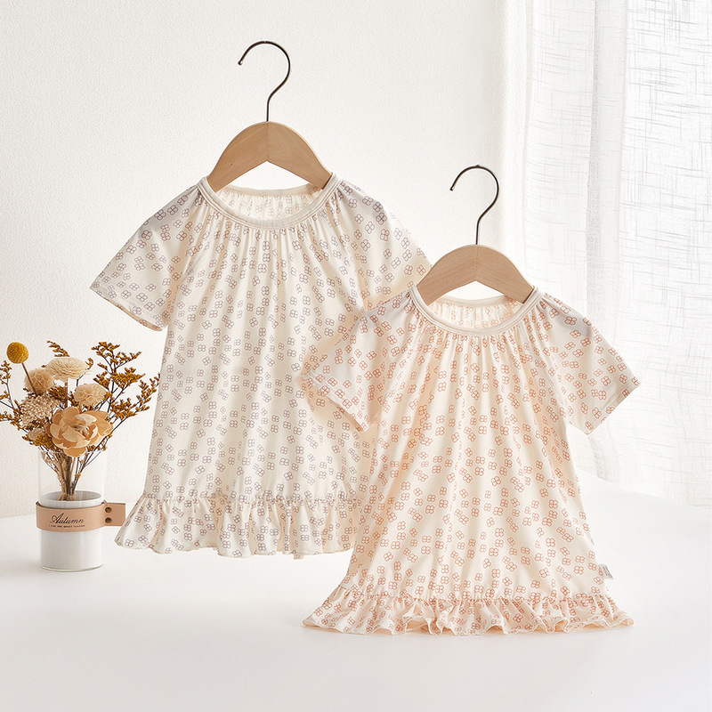 Chengbao Girl's Dress Children's Dress Summer Modal Small and Medium-sized Children's Doll Dress Sweet Small Floral Dress