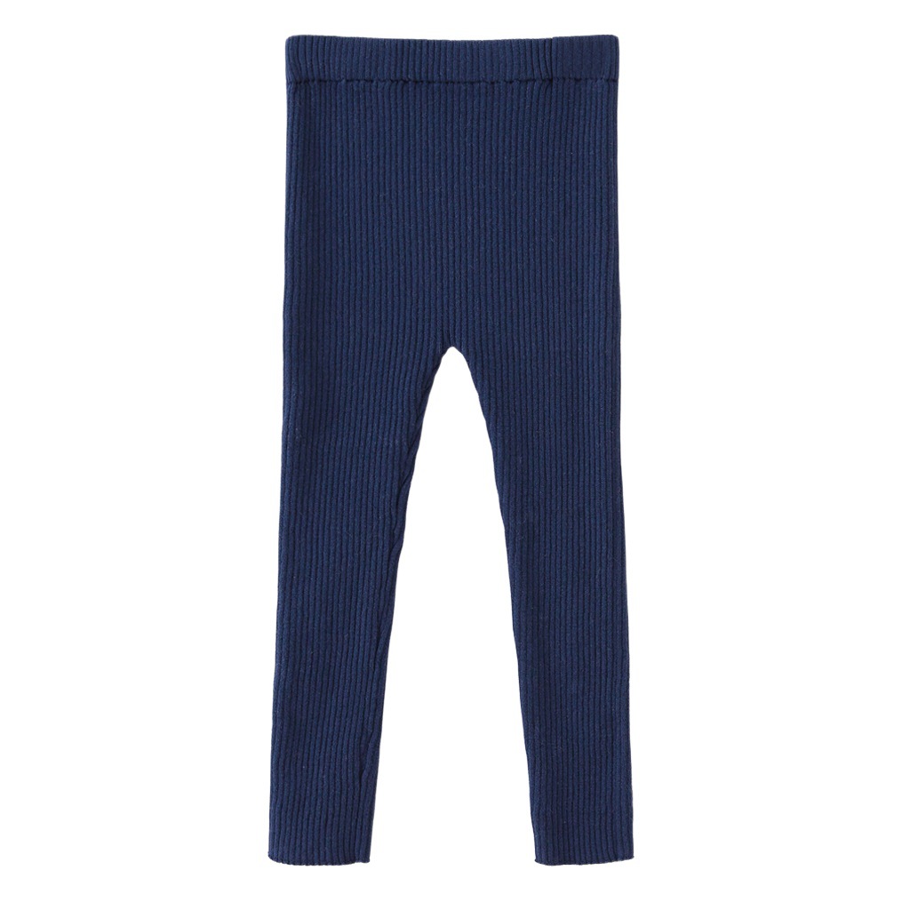 2023 estilo coreano primavera y otoño pantalones de punto de las muchachas del bebé del hoyo estiramiento de las polainas de los niños pantalones de lana al por mayor
