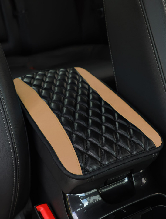 PU cuero tridimensional bordado cómodo nuevo coche apoyabrazos caja cubierta antideslizante control central pad coche accesorios unisex