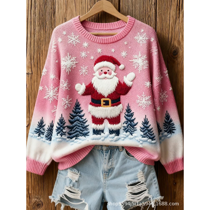 New Christmas collection: popular independent brand, Amazon, European and American cross-border autumn/winter tops, women's round-neck sweatshirts New Christmas collection: popular independent brand, Amazon, European and American cross-border autumn/winter tops, women's round-neck sweatshirts