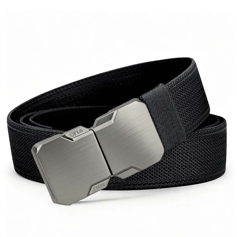 Cross-border Men's Nylon Canvas Tactical Belt with Elastic Webbing and Buckle for Outdoor Training and Casual Wear