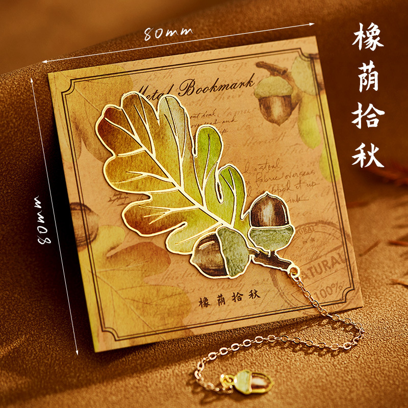 树叶金属书签创意银杏标本精美礼物古典中国风高颜值文具|undefined