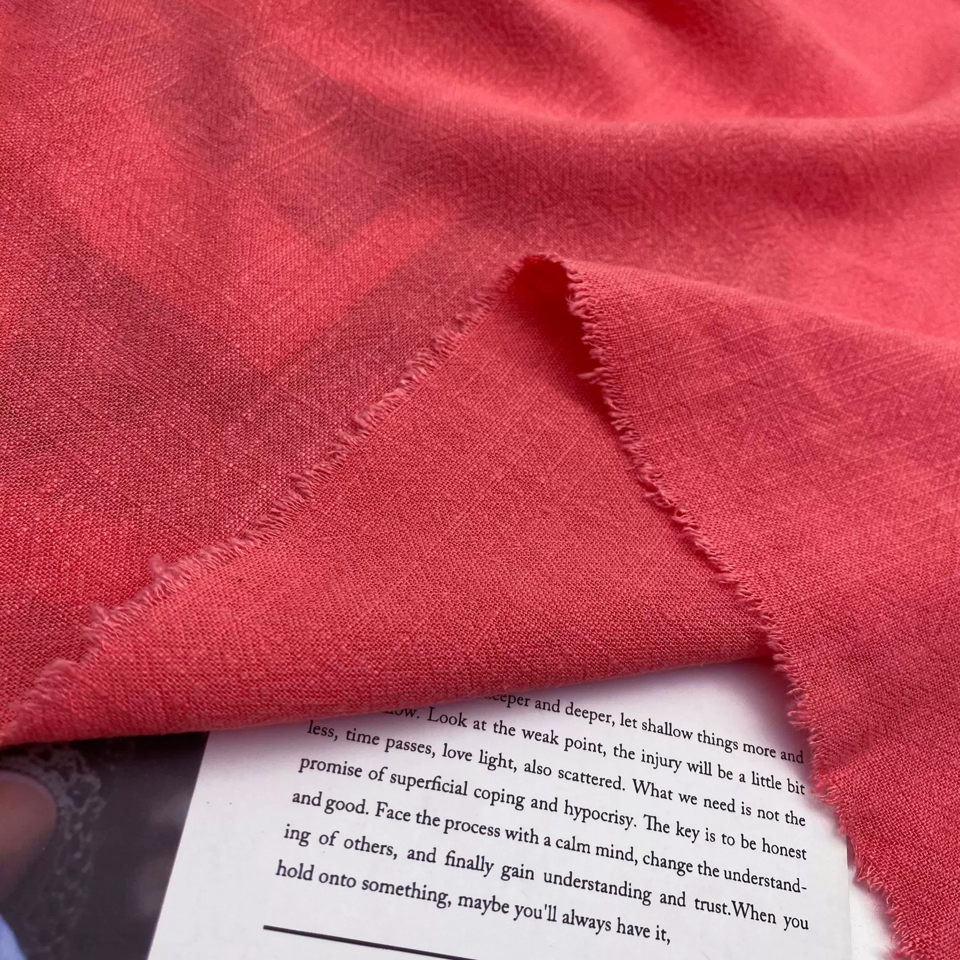 12支竹节麻布料 砂洗亚麻粘胶洗水混纺裤子连衣裙面料 加厚人棉麻