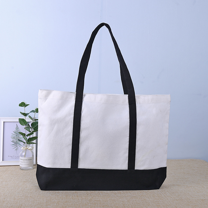 厂家直供广告购物棉布袋学生单肩帆布包女拼接帆布袋印logo