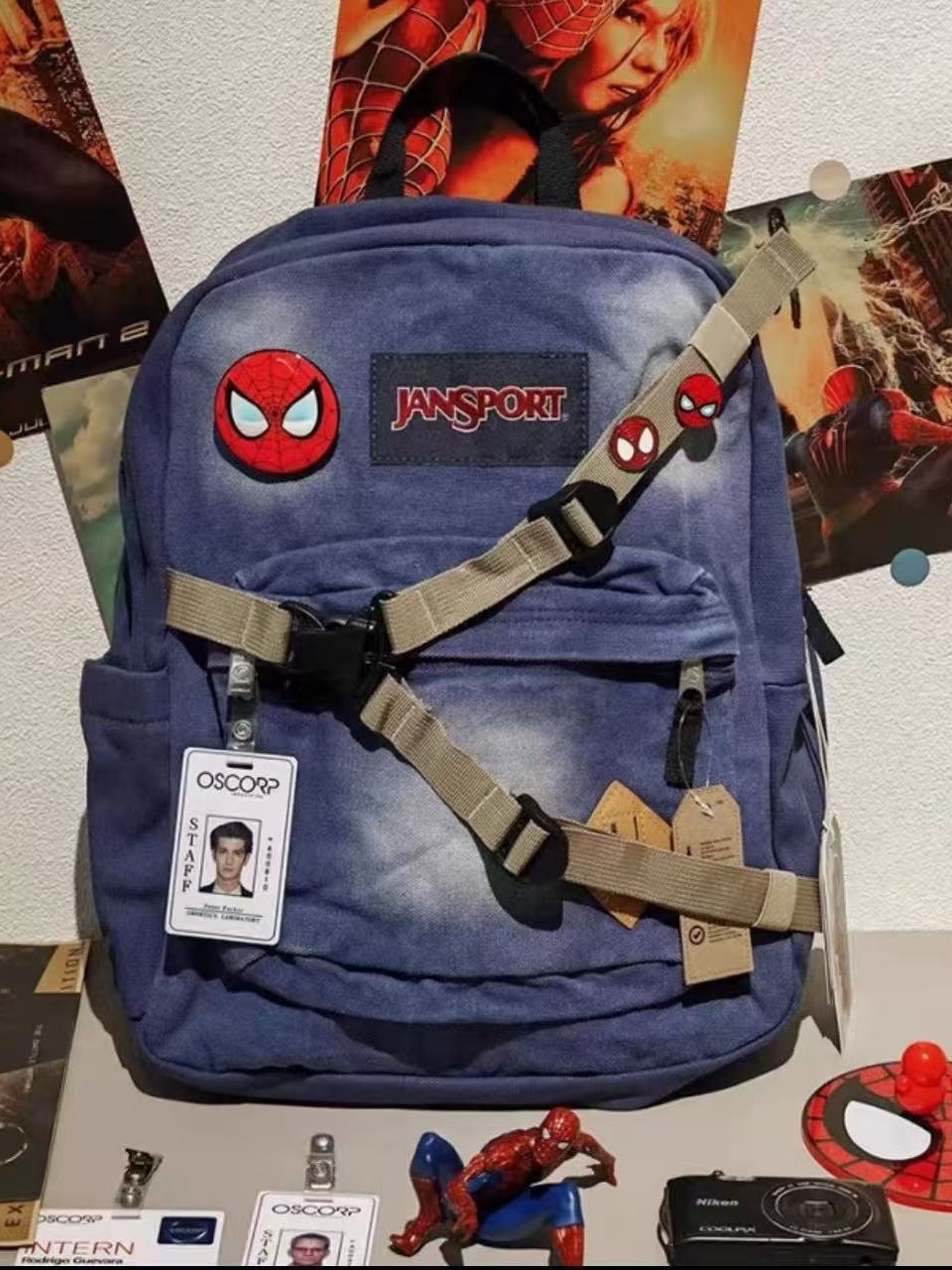 Jansport Backpack Garfield the Amazing Spider-Man Same Style Backpack Male Jasper Primary and Secondary School Student School Bag Female