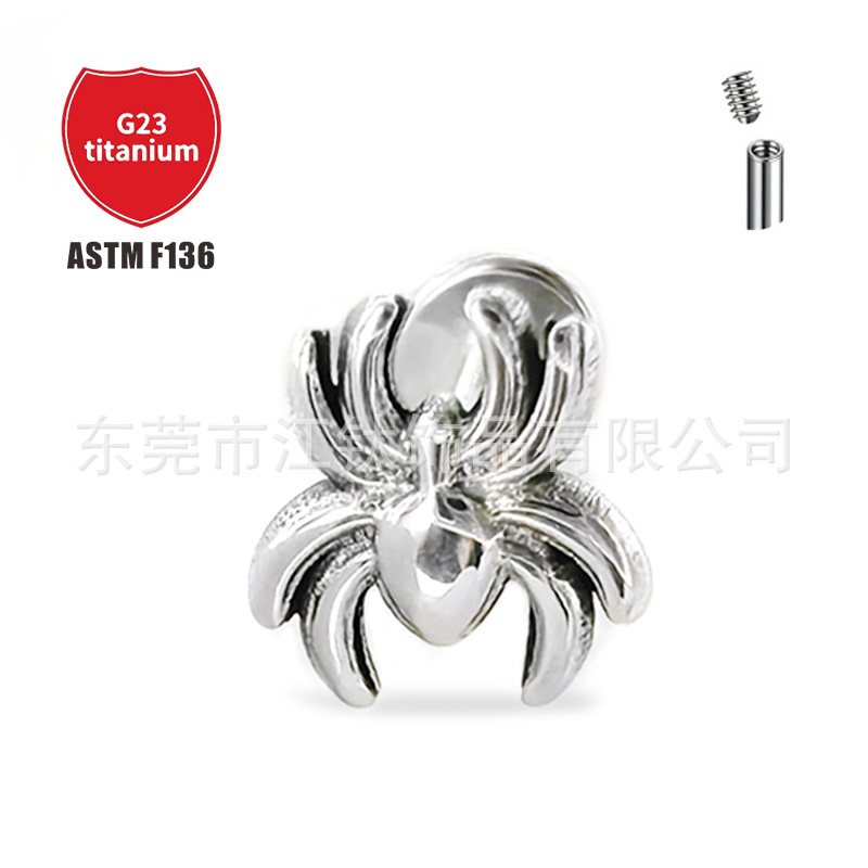 Pointed titanium steel lip stud product view