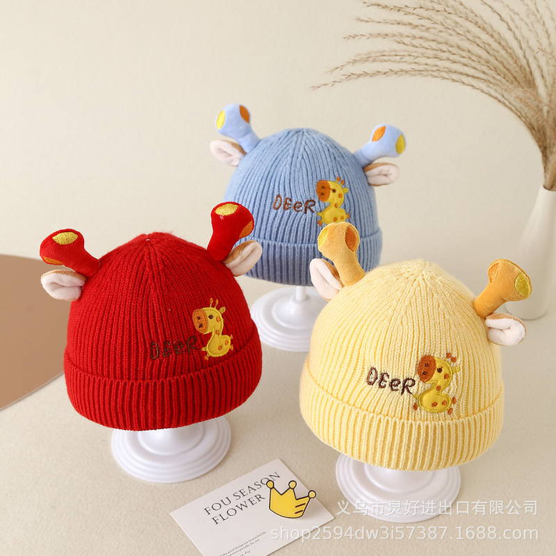 新生儿帽子春秋冬季初生胎帽0-12月针织帽婴幼儿小月龄宝宝毛线帽|undefined