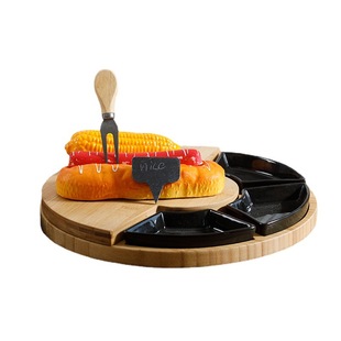 Cheese Board Round Set Cheese Knife Bamboo Cheese Cheese Board Pizza Plate Cheese Chopping Board Bread Board Fruit Board