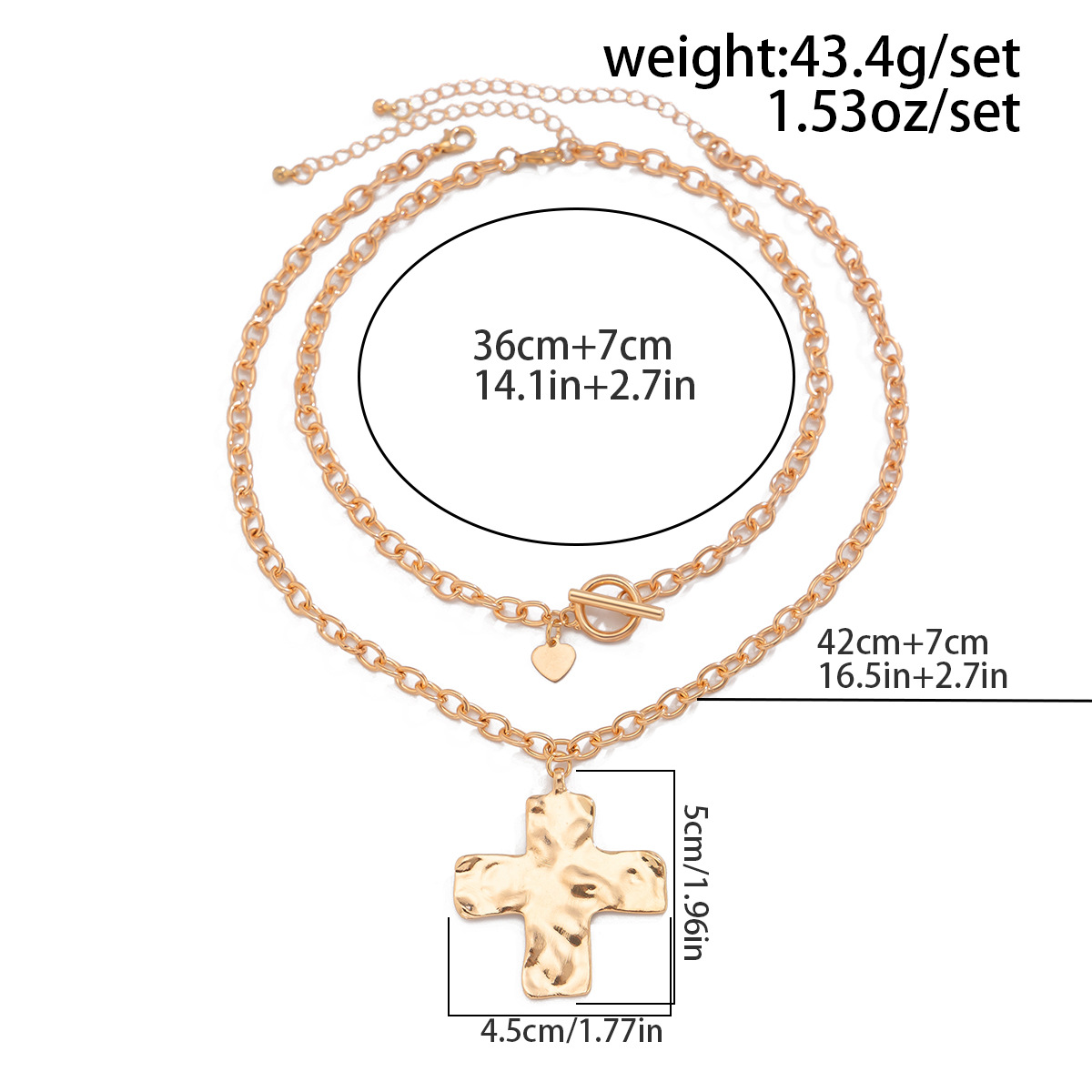 50g Weight Earrings, Necklace Classification 1 Piece, 1 Pair Quantity Holiday, Daily Occasion Alloy, Iron Material Cross Pattern Women's Gender Plating Design Vintage Style Style Vintage Style Cross Alloy Iron Plating Women's Earrings Necklace 1