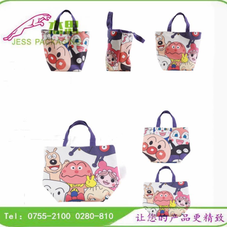 设计新款帆布日韩便当包创意卡通手提包大容量饭盒收纳包量大从优