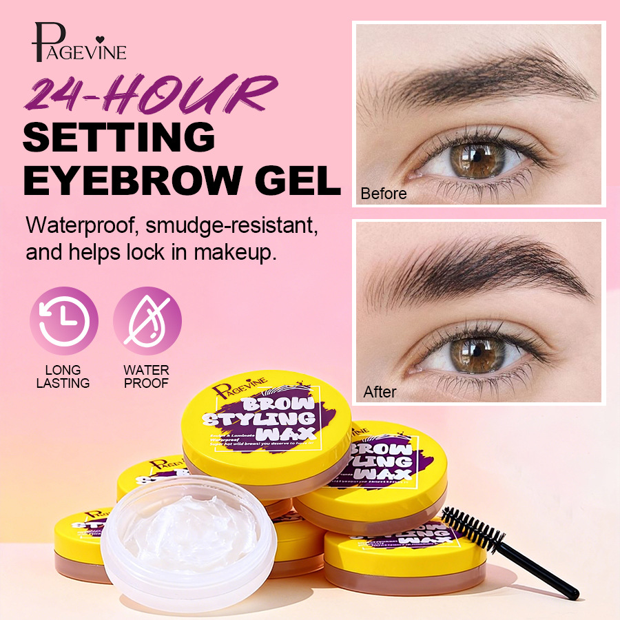 Cross-border PAGE VINE Eyebrow Styling jabón incolor, transparente, refrescante y duradero, cejas naturales, cejas con cepillo.