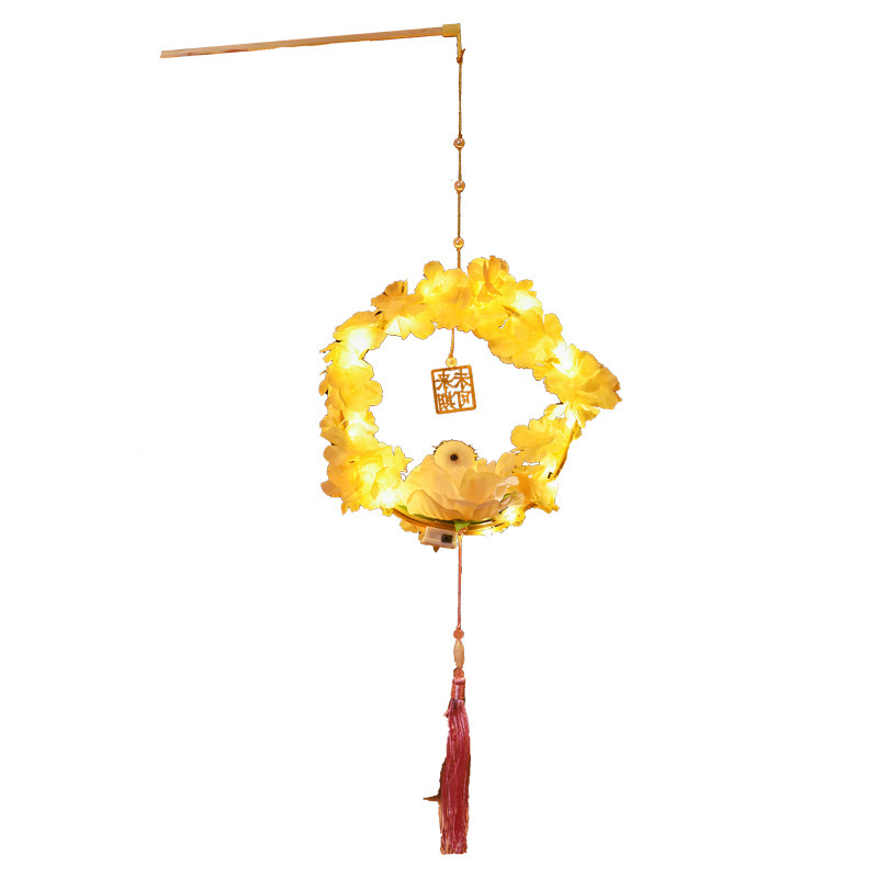 中秋莲花灯手提兔子花灯手工制作儿童古风diy材料包汉服宫灯|undefined