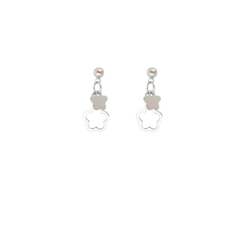 S925 Silver Needles Korean Minimalist Flower Hoops Earrings with Hollow Flowers, Sweet Cool and Cold Style Clips for No Piercing Cute Earrings