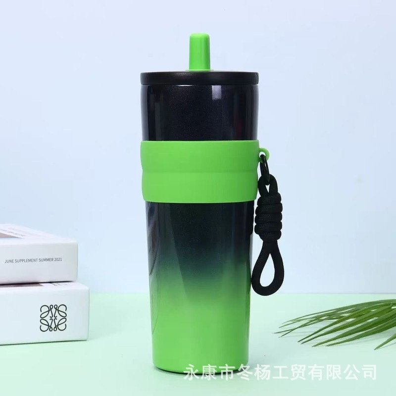 人気の高価値オーロラカップ 316 ステンレス鋼断熱カップポータブル手持ちストローカップクリエイティブカーアイスカップ|undefined