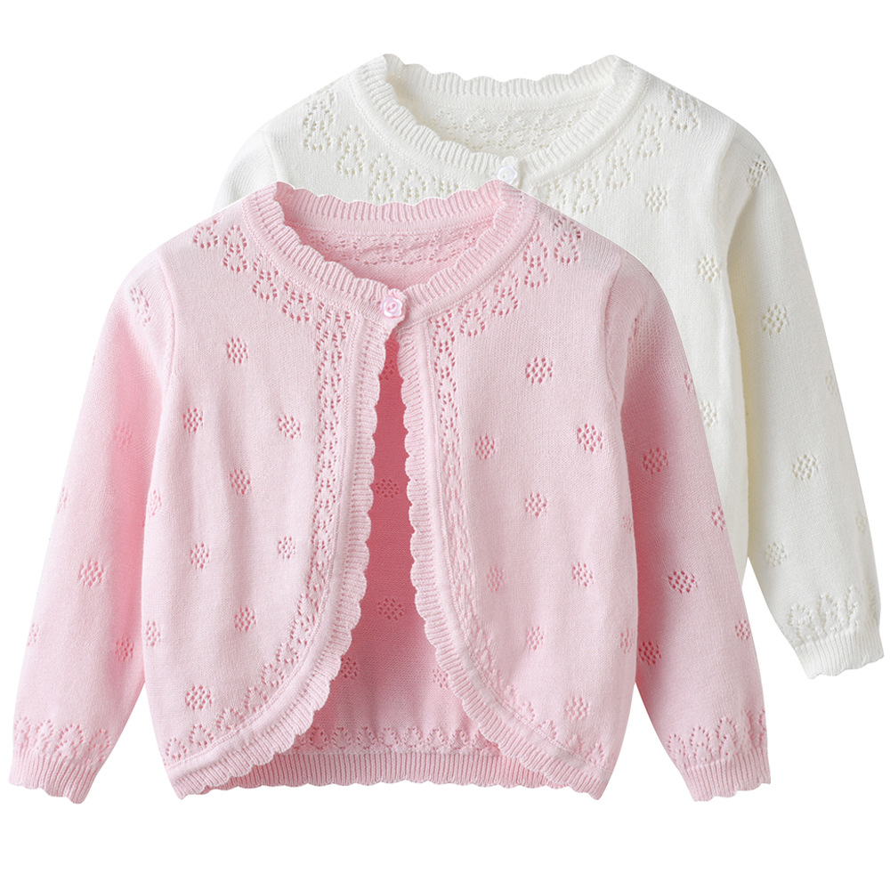Cross-Border Small and Medium-Sized Children's Sweater Cardigan, Thin Shawl, Class A, Summer, One-Piece Wholesale, Girls' Knitted Cardigan