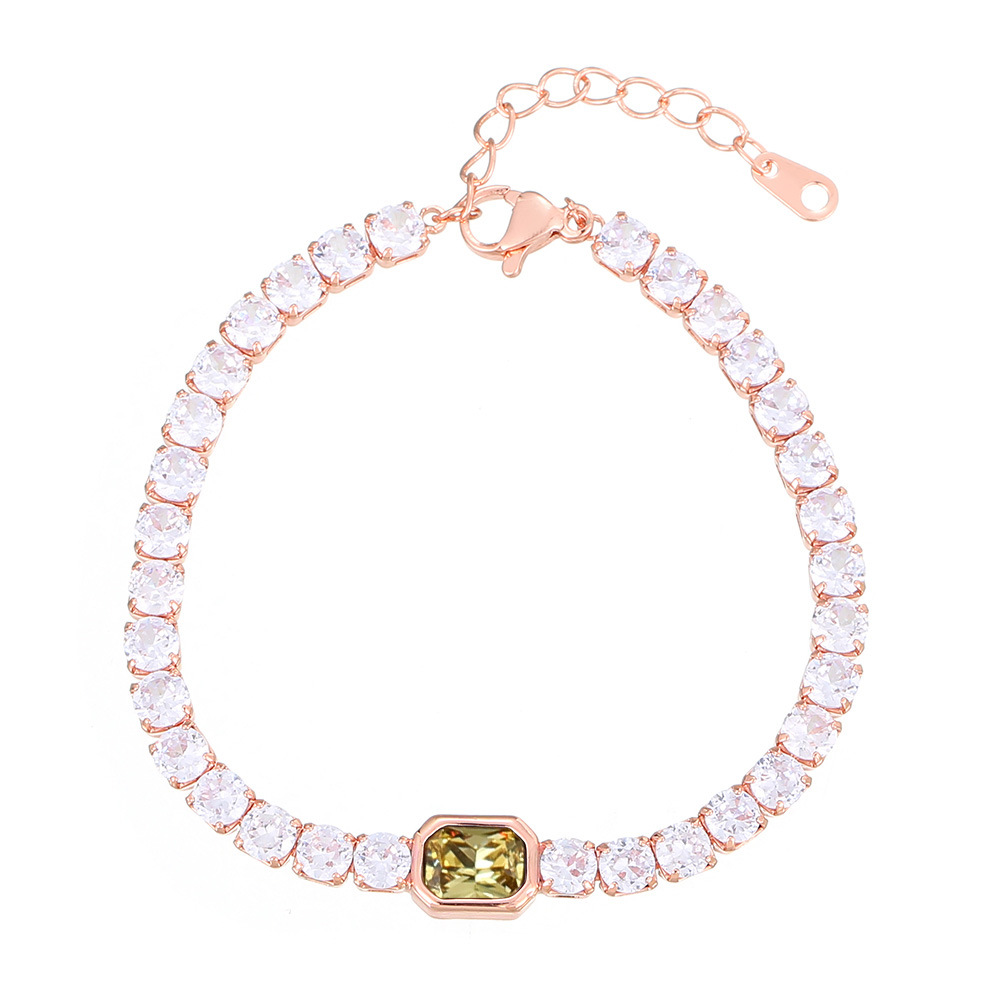 Popular Colorful Sugar Bracelet Women's Light Luxury Full Diamond Zircon Tennis Chain Versatile Handicraft_voghion.com