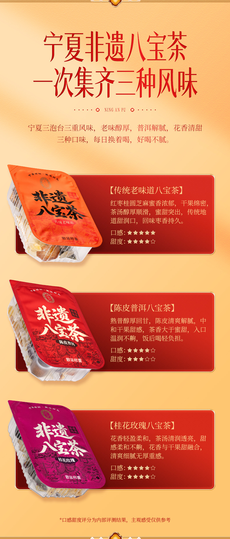Ning'anbao Ningxia Intangible Heritage Eight Treasure Tea Gift Box Gaiwan Tea 1.28 kg Specialty Gift quality and texture